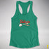 Believe Queer Pride Flag Jingle Bell Racerback Tank - Kelly Green